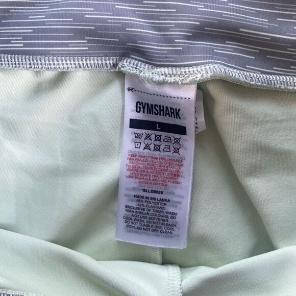 GymShark Women’s Grey Light Stripe Ankle Compression Leggings Sz L - Picture 4 of 7